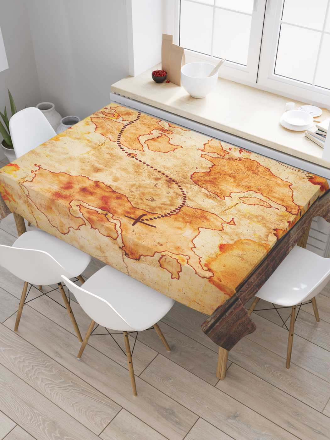 

Скатерть прямоугольная JoyArty "Путь к богатству" из сатена, 180x145 см, Коричневый, Путь к богатству