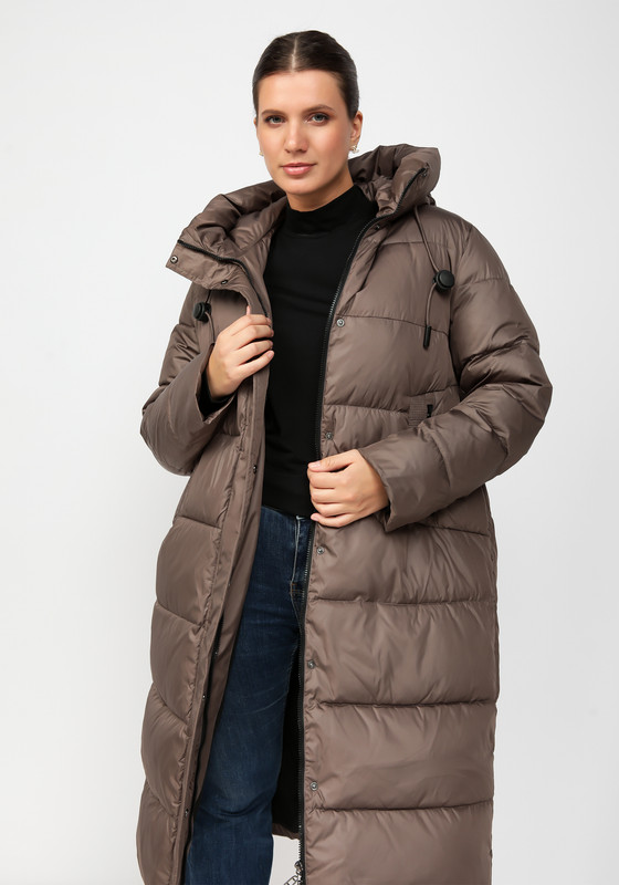 Пальто женское VeraVo 311435 коричневое 54 RU