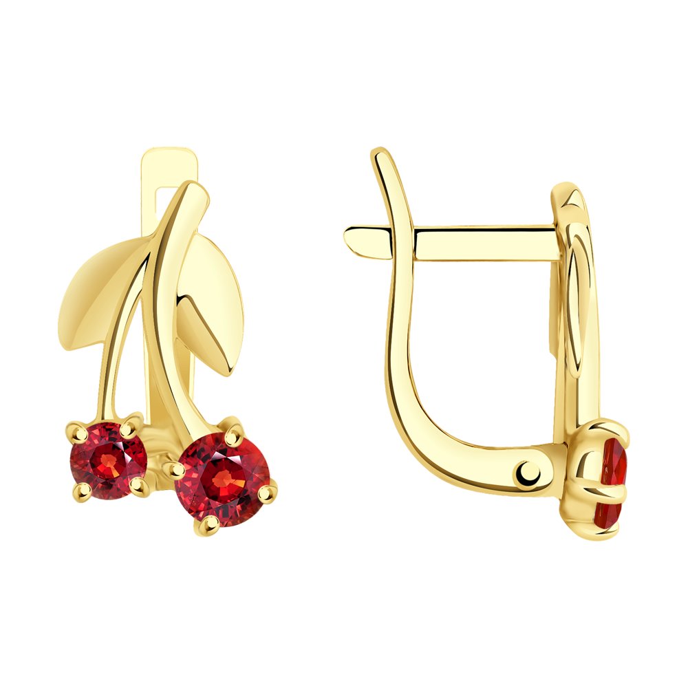 

Серьги из желтого золота с корундом SOKOLOV 026689-2, 026689-2
