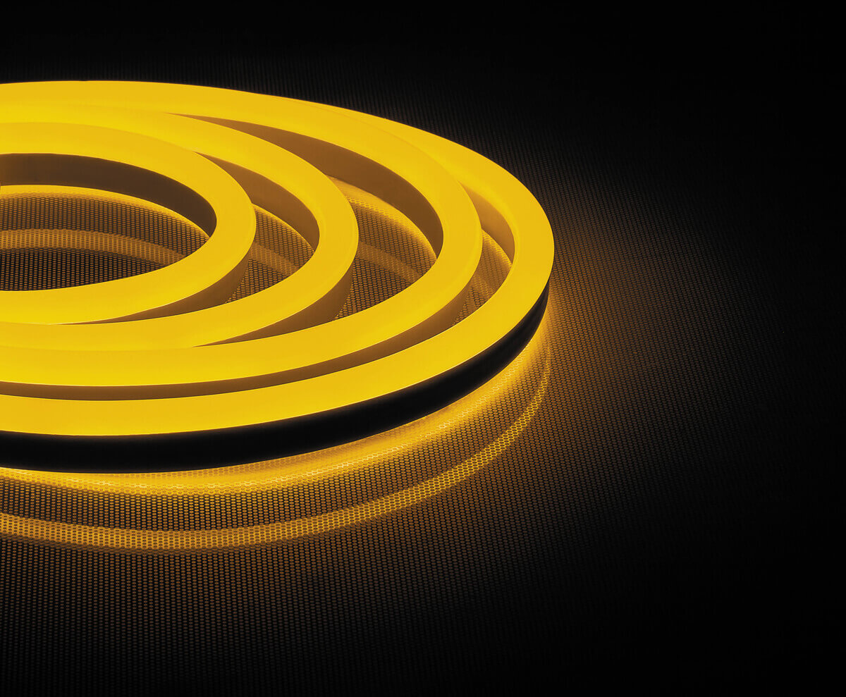 фото Светодиодная лента гибкий неон feron 12w/m 144led/m 2835smd желтый 50m ls721