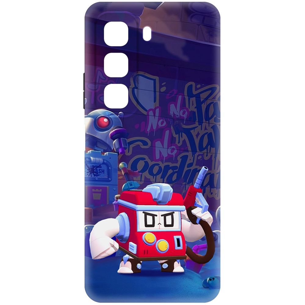 

Чехол-накладка Krutoff Soft Case Brawl Stars - V8-БИТ для INFINIX Hot 50 черный
