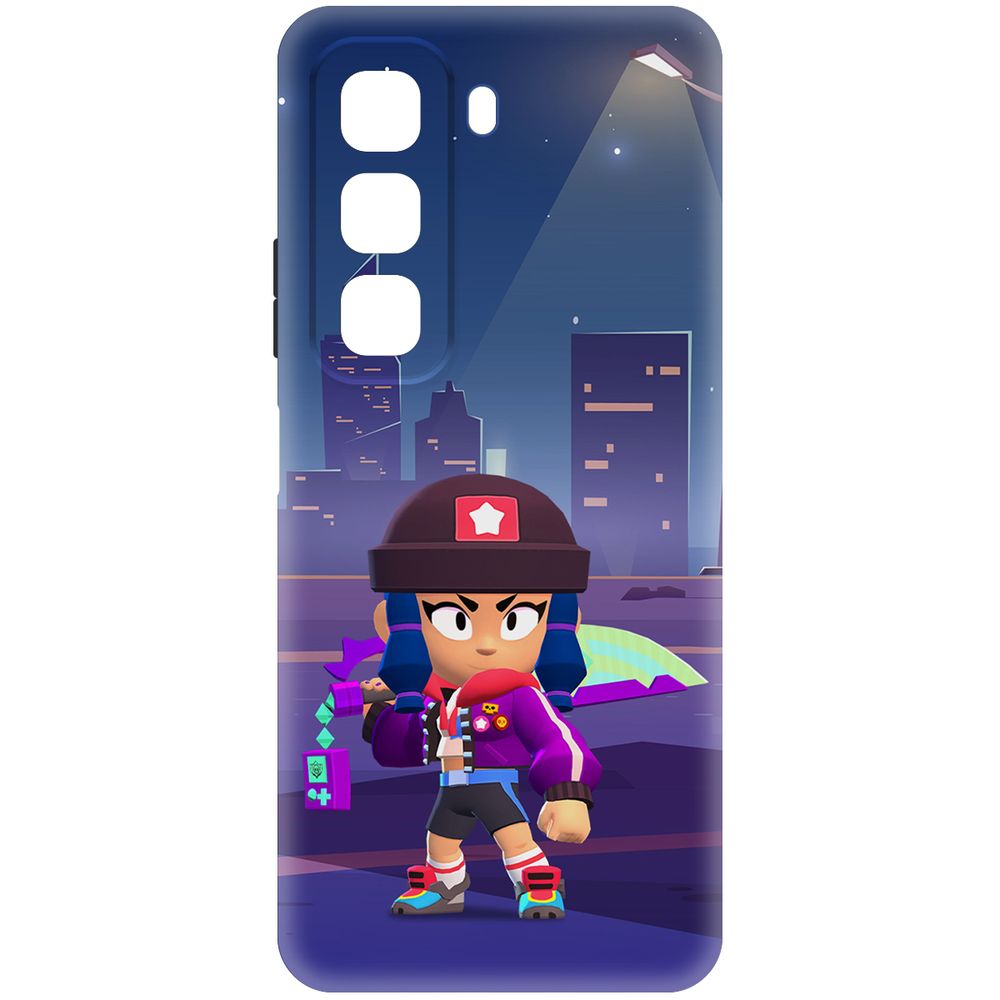 

Чехол-накладка Krutoff Soft Case Brawl Stars - Героиня Биби для INFINIX Hot 50 черный
