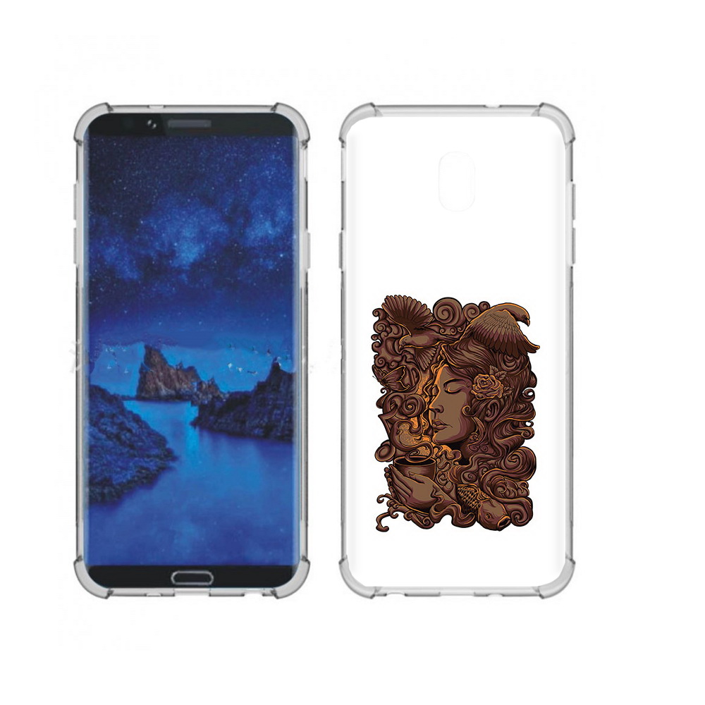 

Чехол MyPads Tocco для Samsung Galaxy J7 (2018) девушка с длинными волосами абстракция, Прозрачный, Tocco