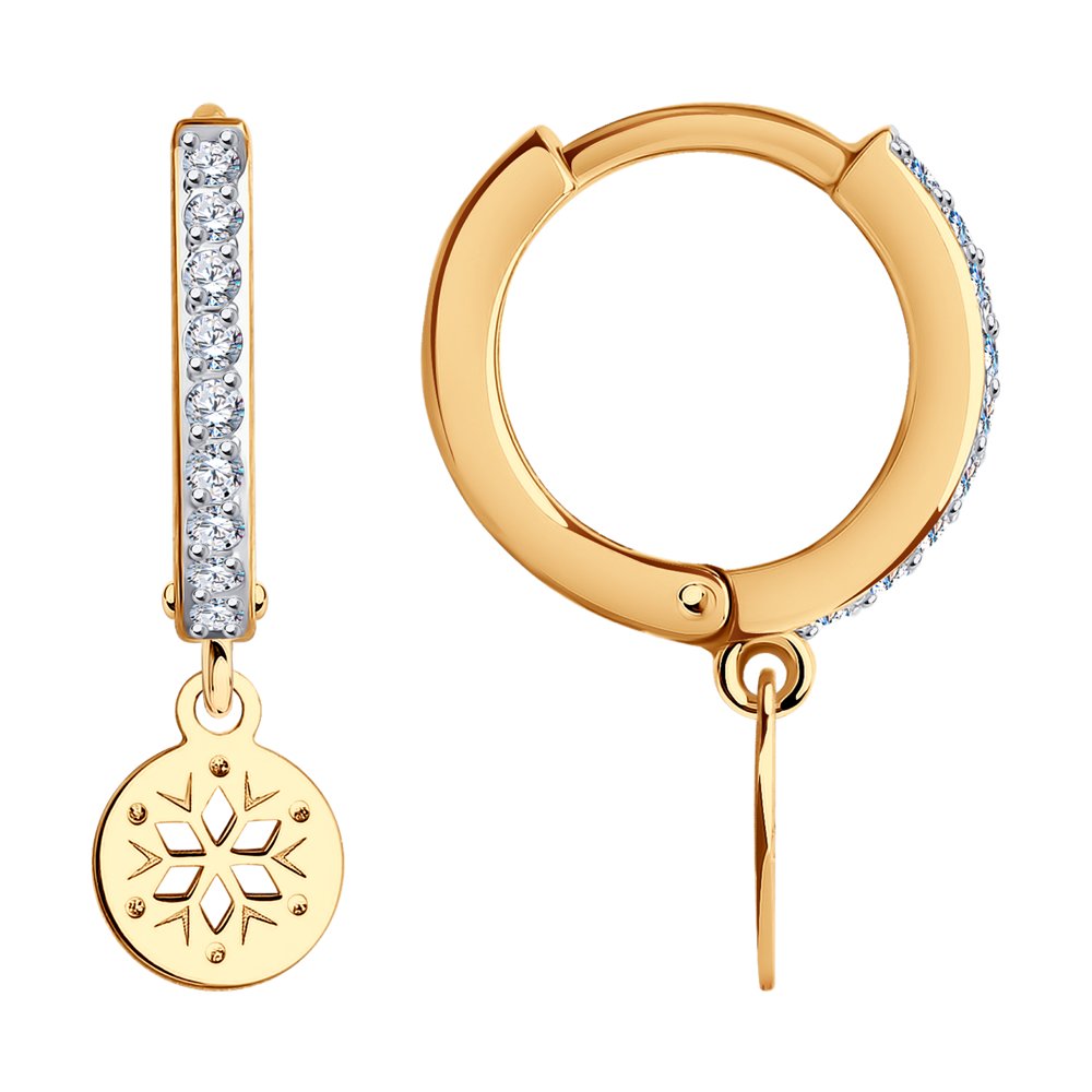 

Серьги из красного золота с фианитом SOKOLOV 029690, 029690