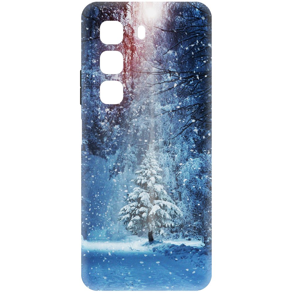 

Чехол-накладка Krutoff Soft Case Лесная ель для INFINIX Hot 50 черный