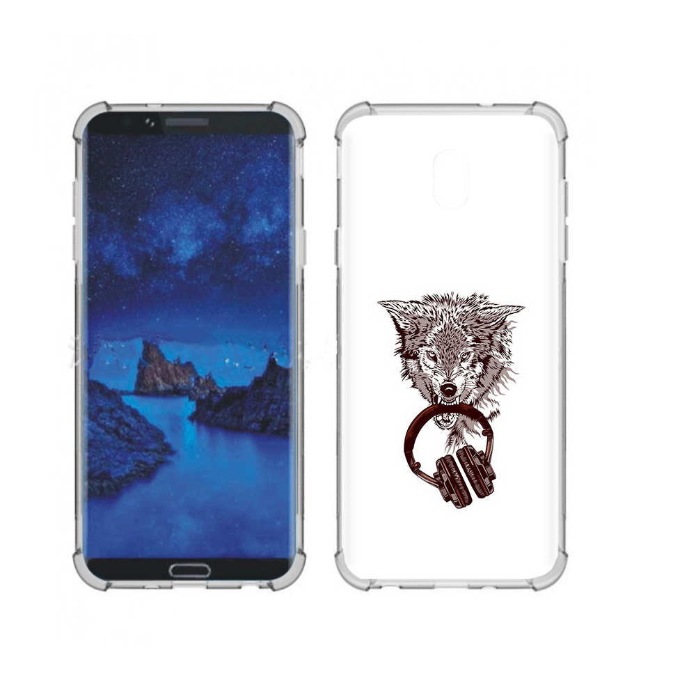 

Чехол MyPads Tocco для Samsung Galaxy J7 (2018) дикий волк (PT226928.596.325), Прозрачный, Tocco