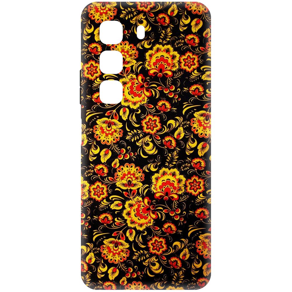 

Чехол-накладка Krutoff Soft Case Хохлома для Infinix Hot 50 черный
