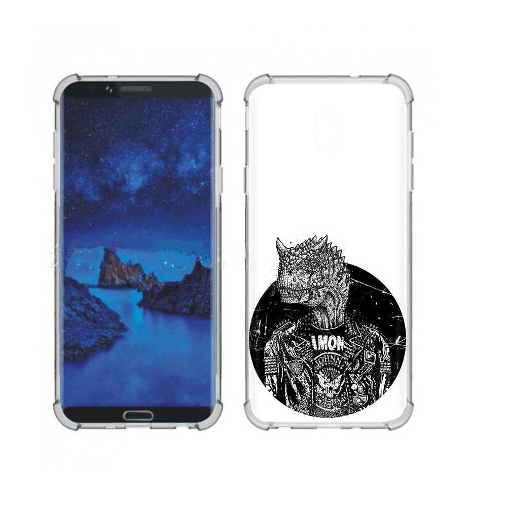 

Чехол MyPads Tocco для Samsung Galaxy J7 (2018) динозавр в куртке (PT226928.596.328), Прозрачный, Tocco