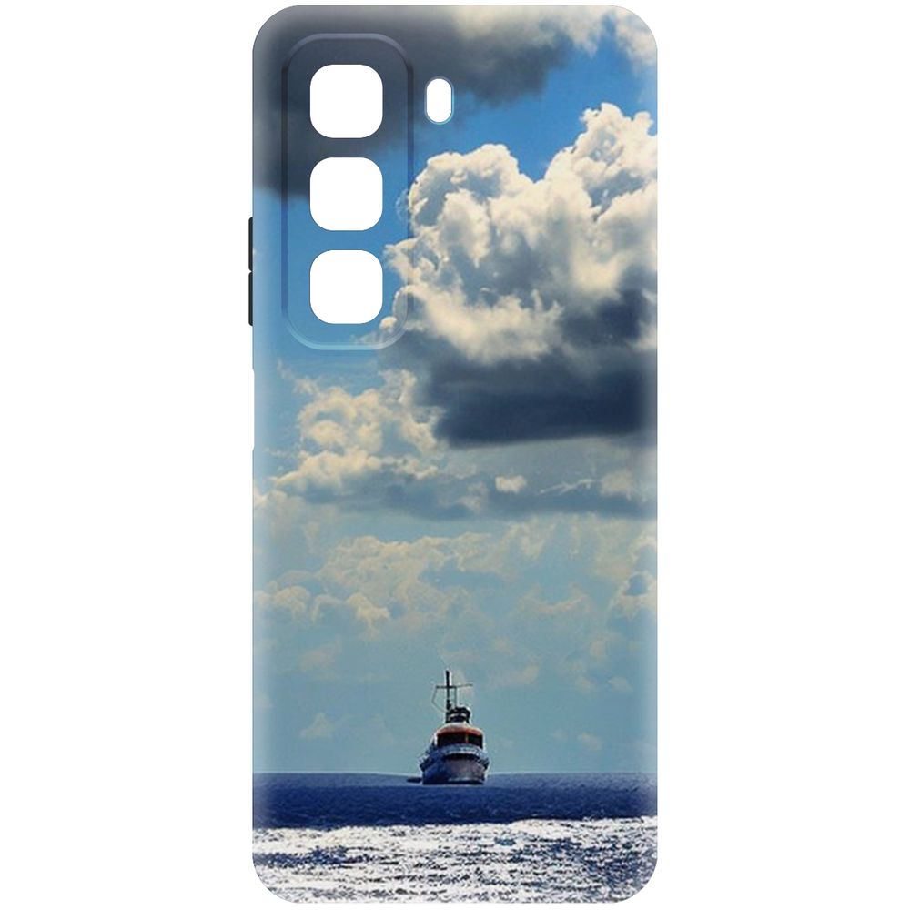 

Чехол-накладка Krutoff Soft Case Море для INFINIX Hot 50 черный