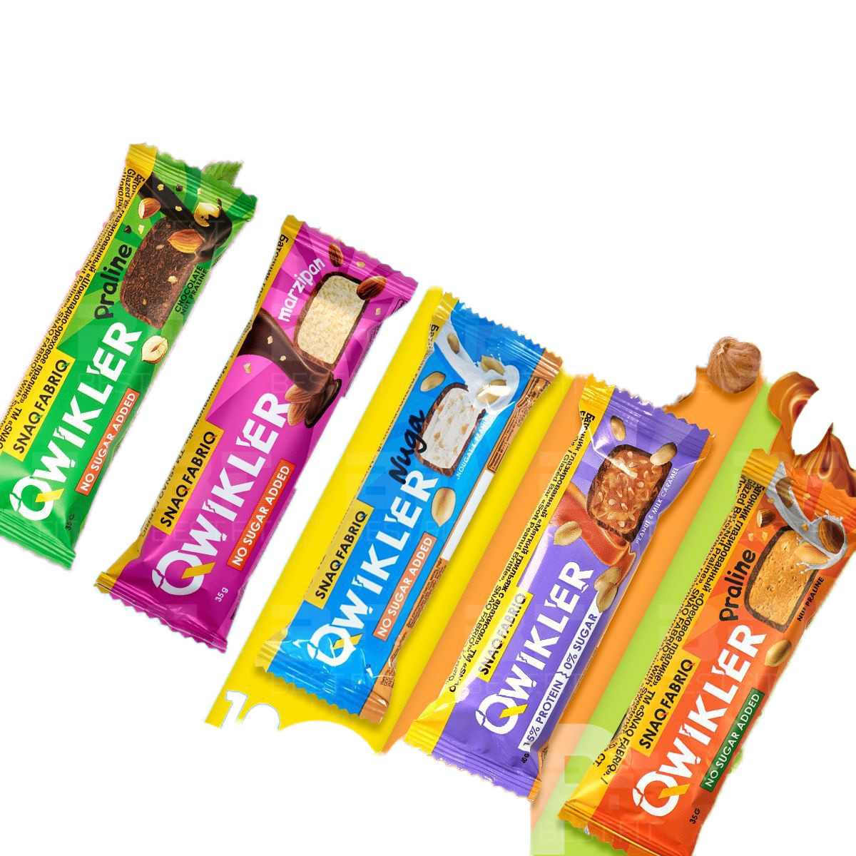 

Батончики Snaq Fabriq Qwikler без сахара Ассорти 5 вкусов, 10 шт х 40 г