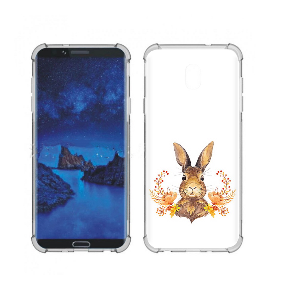 

Чехол MyPads Tocco для Samsung Galaxy J7 (2018) зайка в цветах (PT226928.596.349), Прозрачный, Tocco