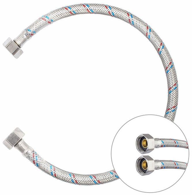 

Гибкая подводка KLIP 1310 для воды латунная гайка 1/2" В/В, 500мм, Серебристый