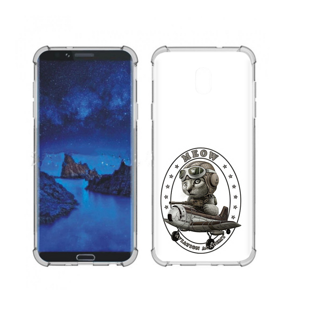 

Чехол MyPads Tocco для Samsung Galaxy J7 (2018) кот в самолете (PT226928.596.395), Прозрачный, Tocco