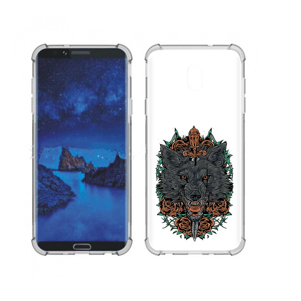 

Чехол MyPads Tocco для Samsung Galaxy J7 (2018) красивый злой волк (PT226928.596.409), Прозрачный, Tocco