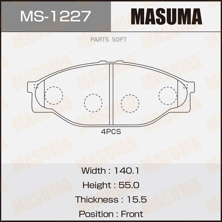 

Колодки дисковые MASUMA, AN-333K, NP1047, P83023 front, аналог MS-1209 (1/12)