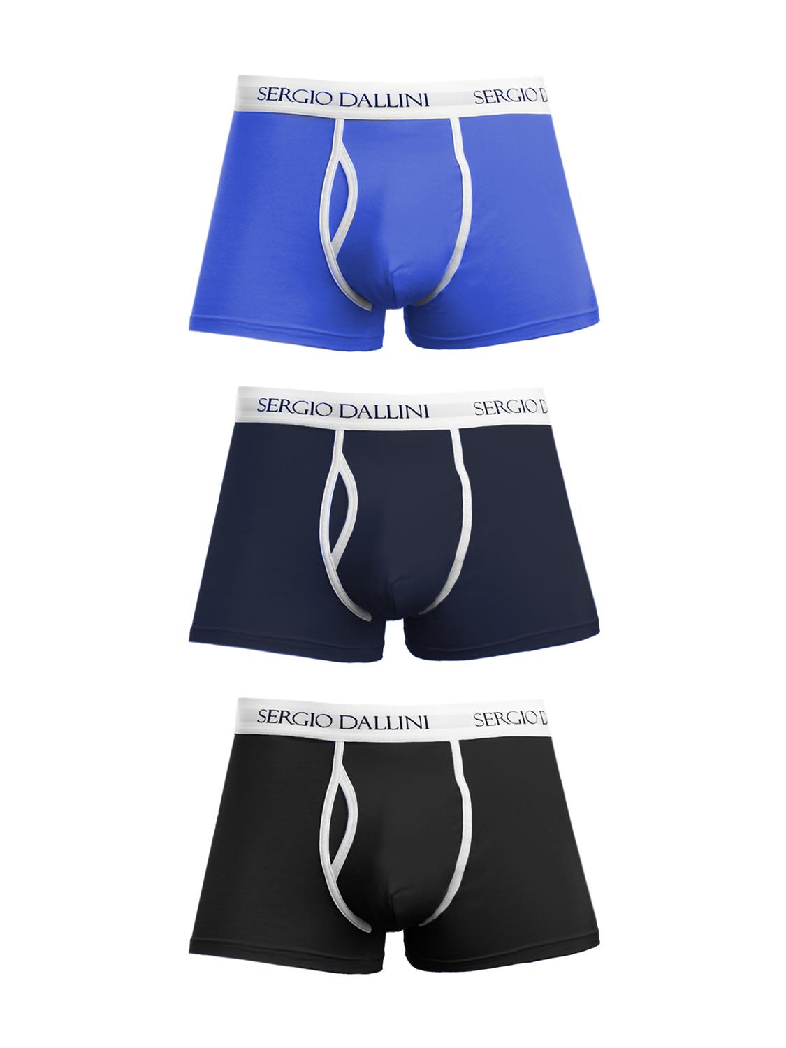 Комплект мужских трусов Sergio Dallini SD941 черного и синего цвета, размер XL.