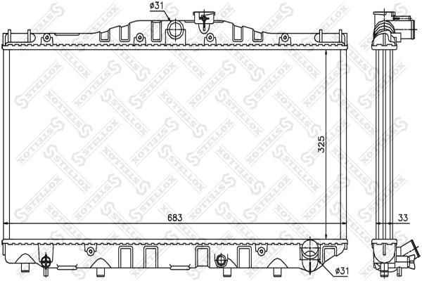 

STELLOX 10-26370-SX_радиатор системы охлаждения! АКПП\ Toyota Corolla 2.0D 92-97 1шт