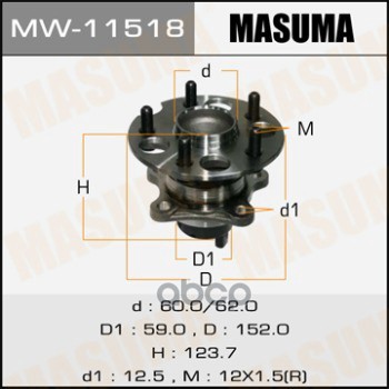 Ступичный узел MASUMA rear HARRIER. KLUGER/ MCU30W, MCU31W, GSU30W RH