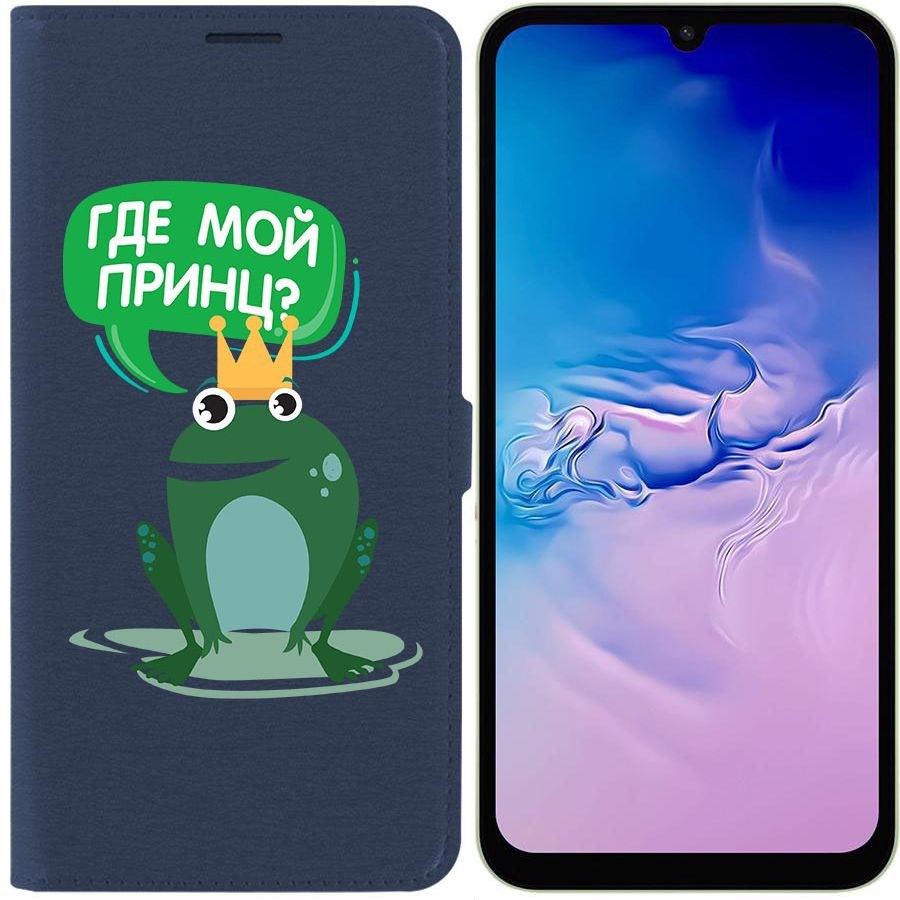 

Чехол-книжка Krutoff Eco Book для Samsung Galaxy A24 (A245) Лягушка (синий)