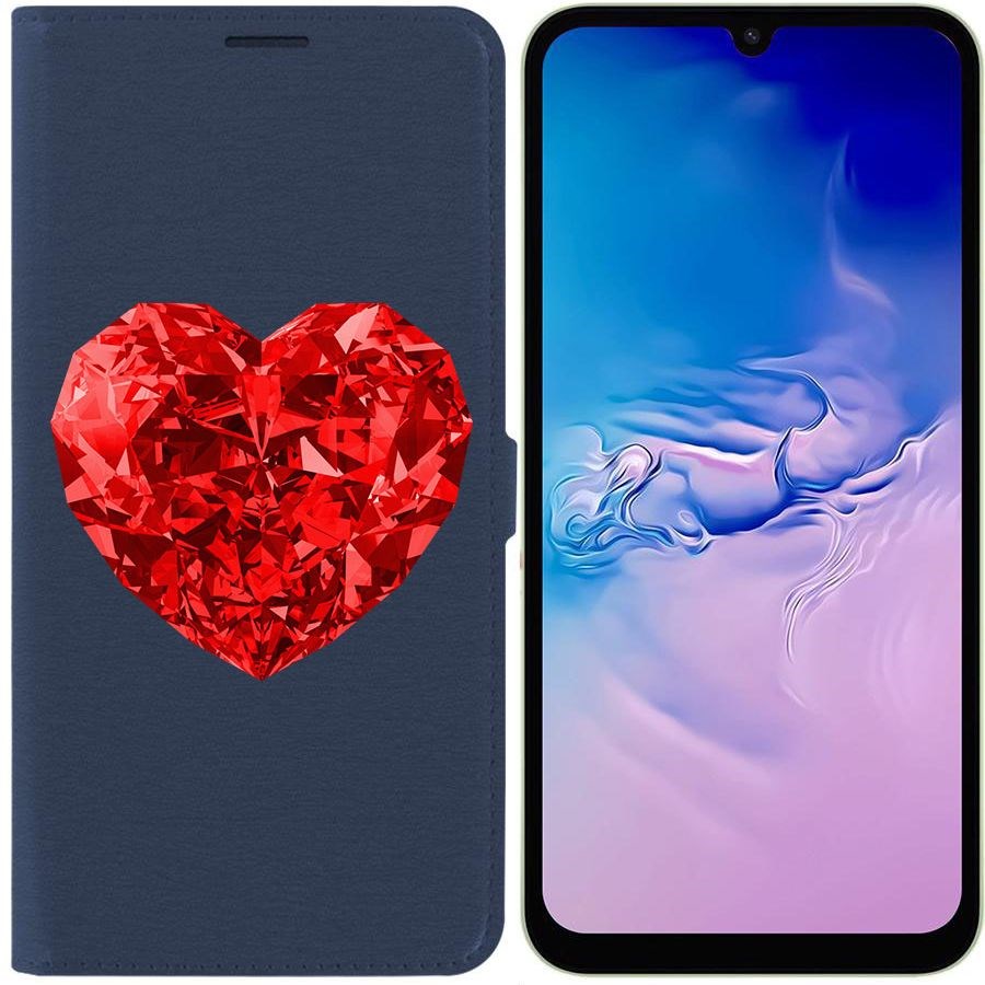 

Чехол-книжка Krutoff Eco Book для Samsung Galaxy A24 (A245) Рубиновое сердце (синий)