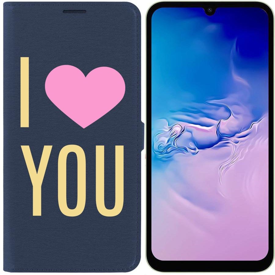 

Чехол-книжка Krutoff Eco Book для Samsung Galaxy A24 (A245) Я люблю тебя (синий)