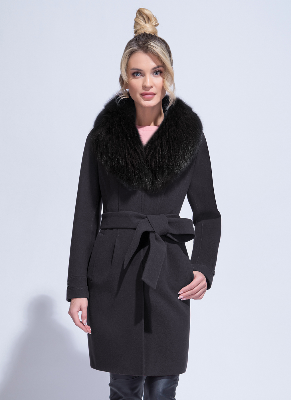 Пальто женское ElectraStyle 57784 черное 46 RU