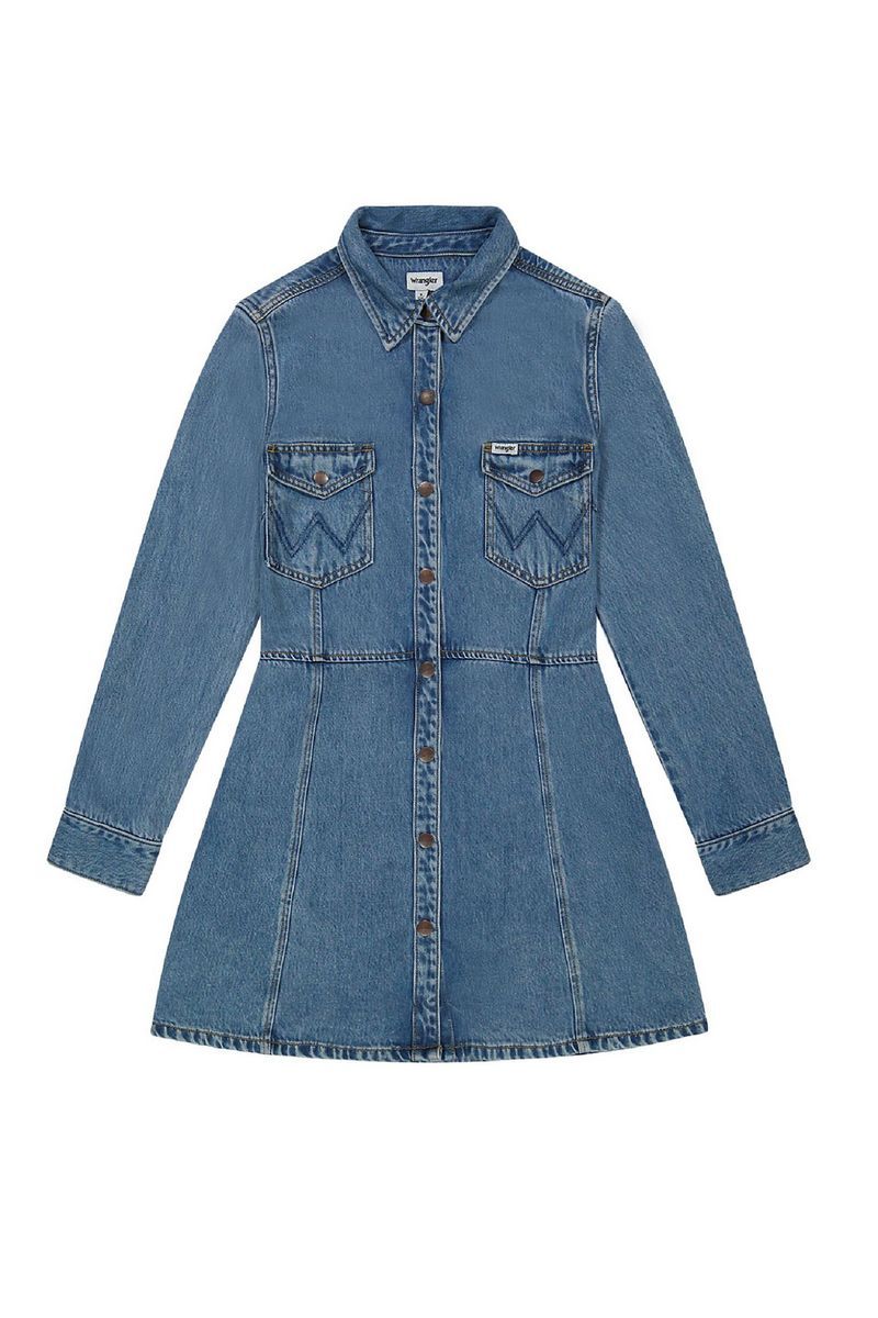 

Платье женское Wrangler 1243680 синее L, Синий, 1243680