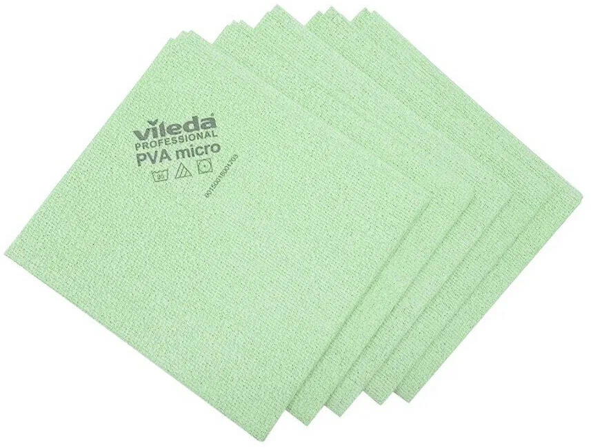Салфетки для уборки Vileda Professional PVA micro универсальная38x35см зеленый 5 штук