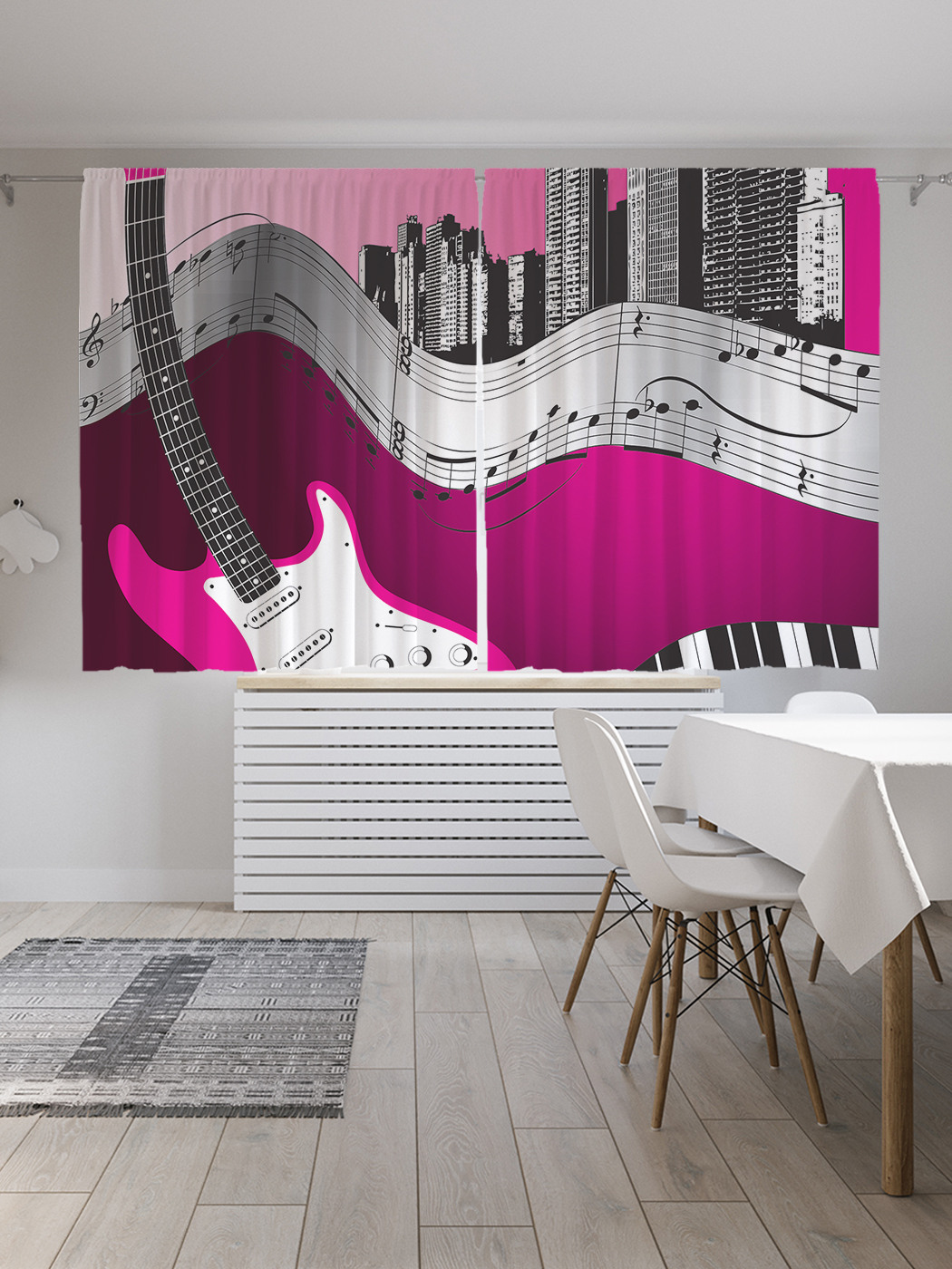 

Шторы с фотопечатью JoyArty "Ноты небоскребов" из сатена, 290х180 см