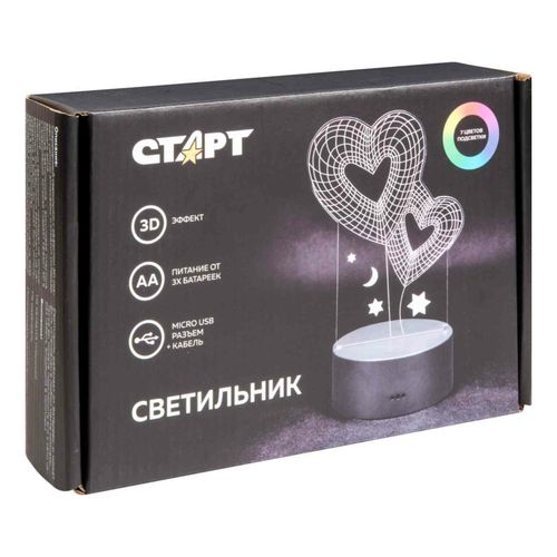 

Светильник Старт Сердце LED черный