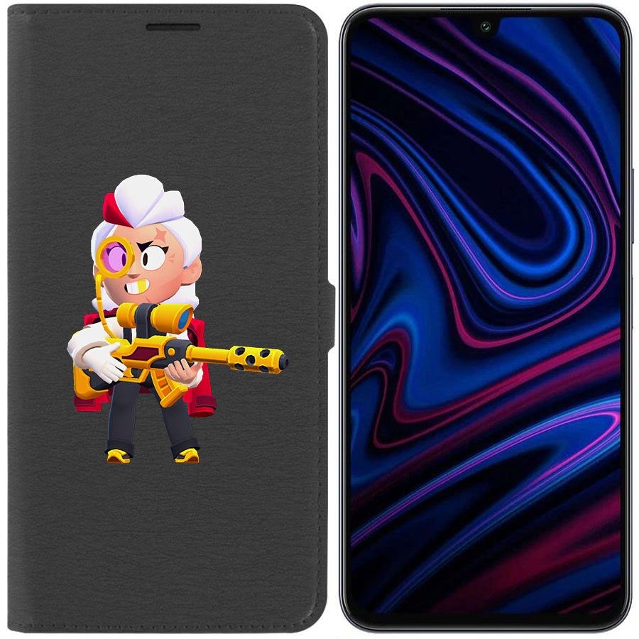 

Чехол-книжка Krutoff Eco Book для Infinix Note 12 Pro Brawl Stars-Белль Голдхэнд (черный)