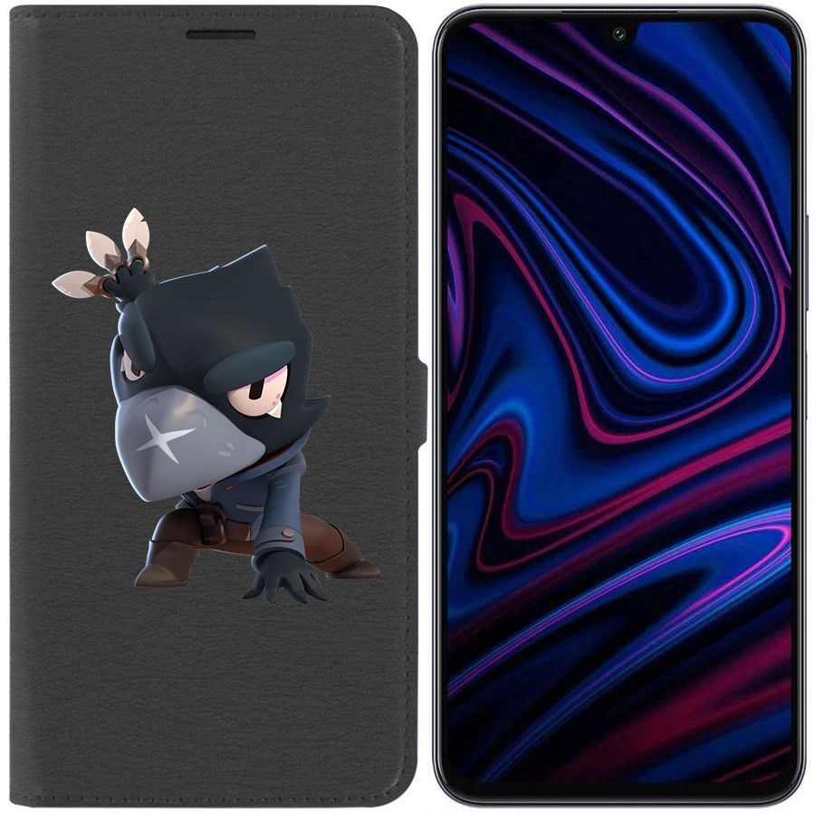 

Чехол-книжка Krutoff Eco Book для Infinix Note 12 Pro Brawl Stars-Ворон (черный)
