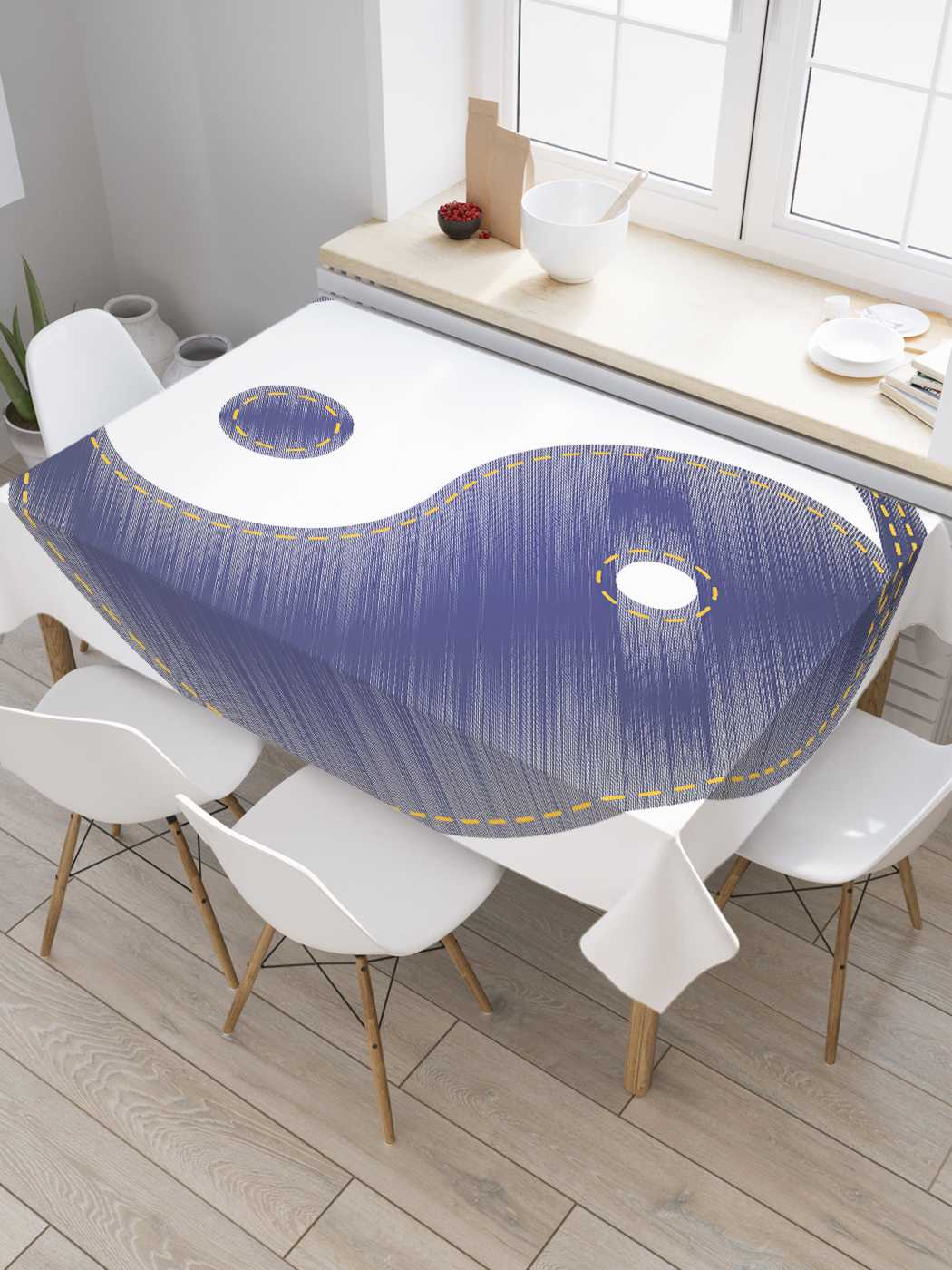 

Скатерть прямоугольная JoyArty "Прошитый Инь и ян" из сатена, 180x145 см, Коричневый, Прошитый Инь и ян