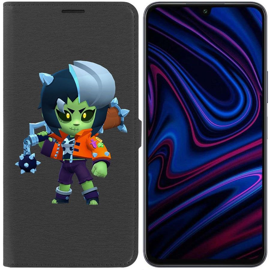 

Чехол-книжка Krutoff Eco Book для Infinix Note 12 Pro Brawl Stars-ЗомБиби (черный)