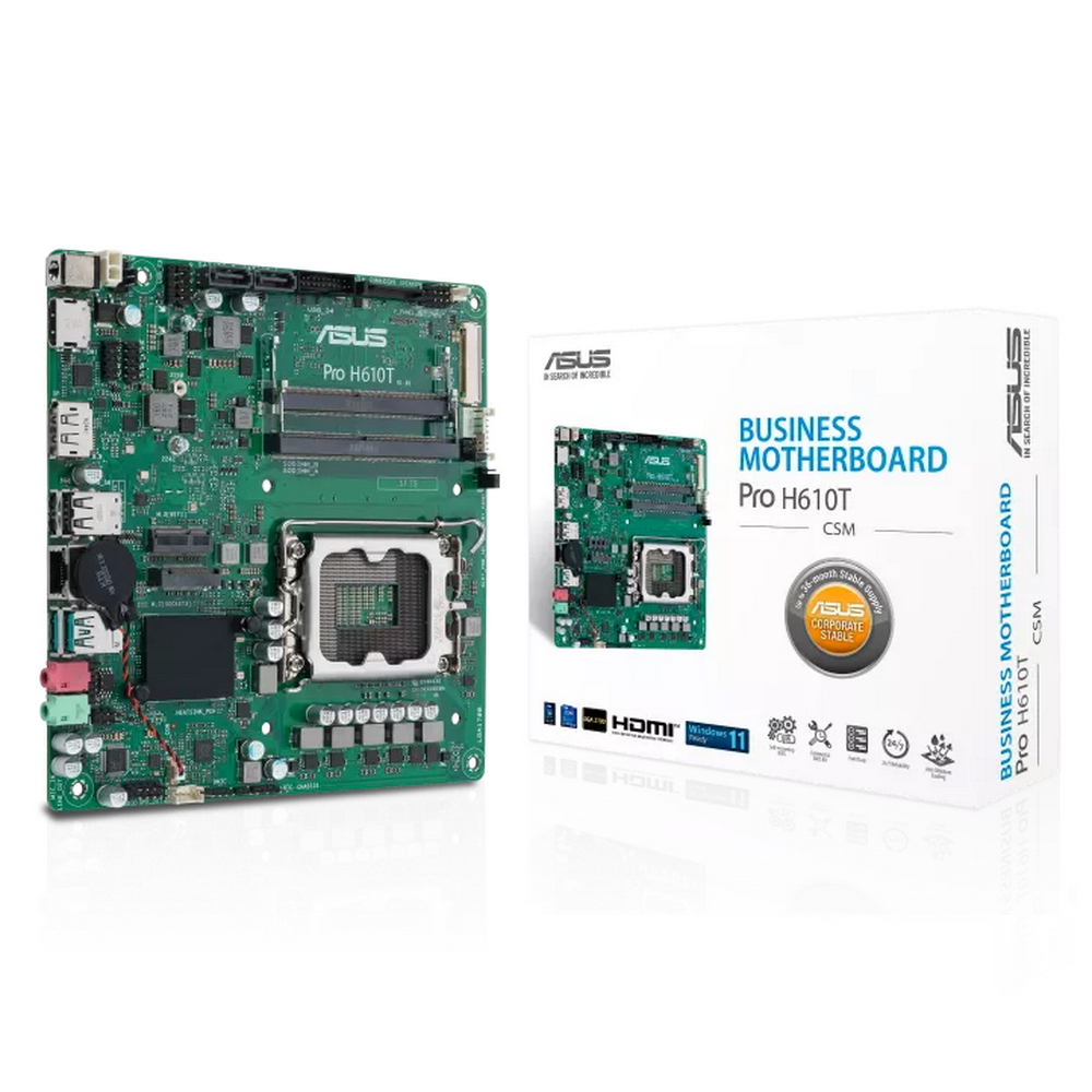 

Материнская плата ASUS PRO H610T-CSM (90MB1G60-M0EAYC), PRO H610T-CSM
