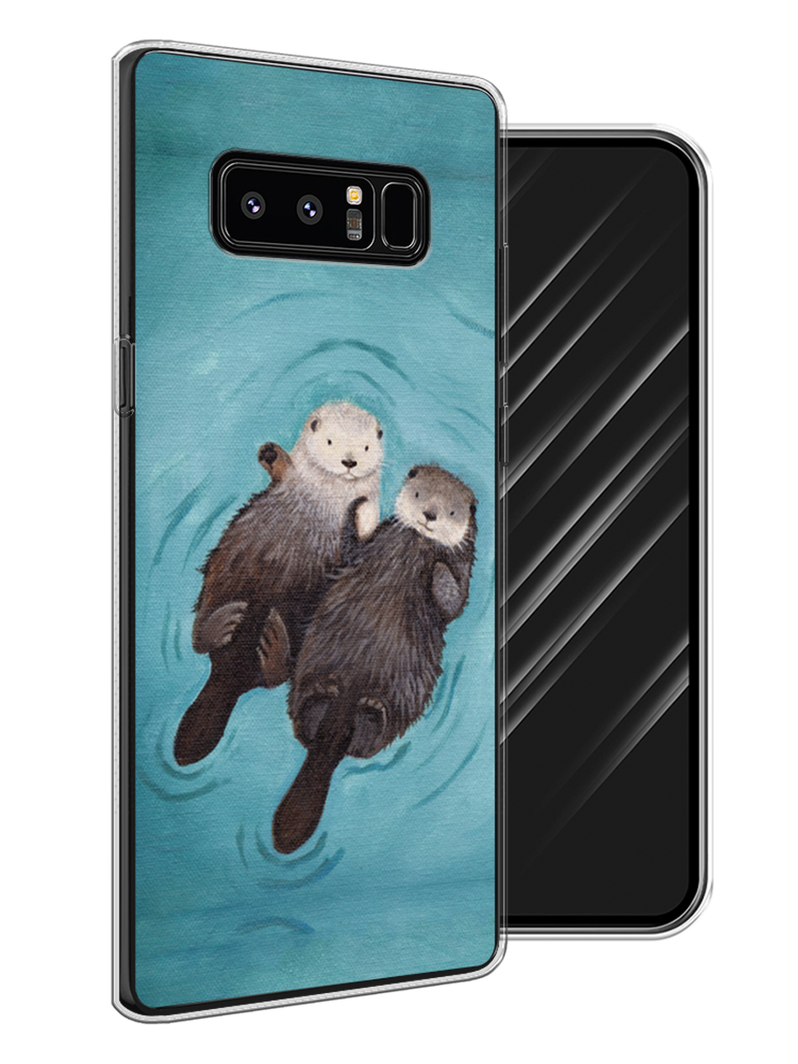 

Чехол Awog на Samsung Galaxy Note 8 "Парочка бобров", Голубой, 25250-10