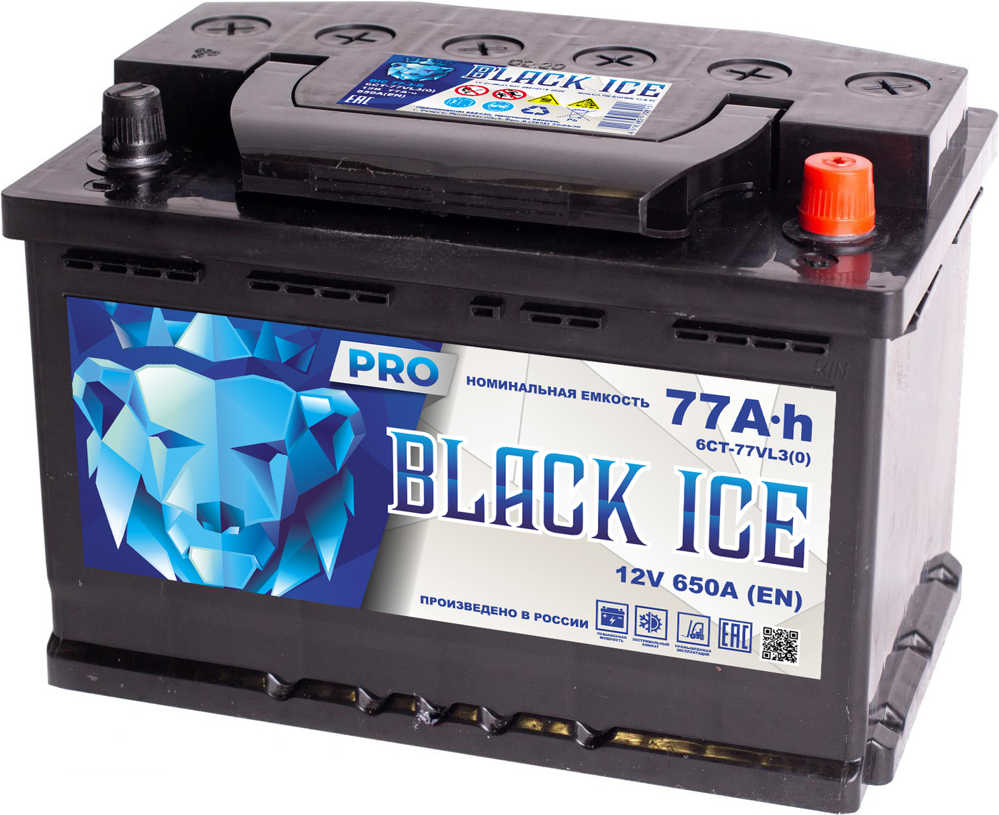 фото Автомобильный аккумулятор black ice pro 6ст-77.0 vl