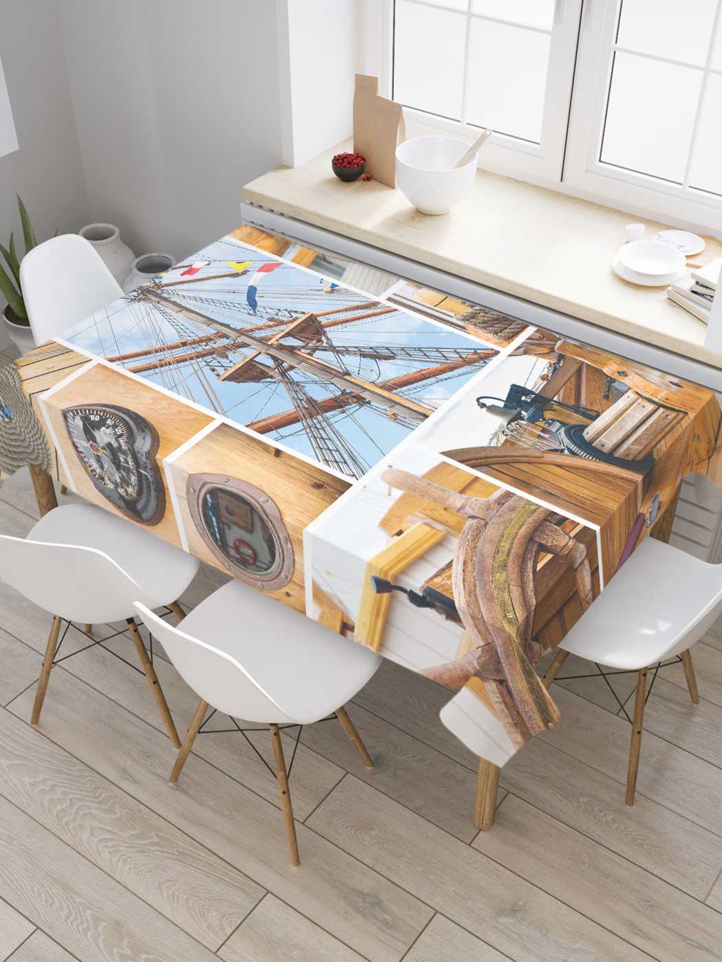 

Скатерть прямоугольная JoyArty "Знания моряка" из сатена, 180x145 см, Коричневый, Знания моряка