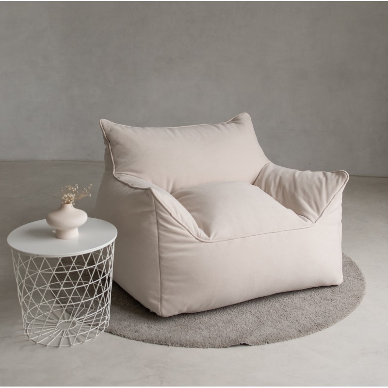 Бескаркасное кресло мешок Softpear Империал Молочный