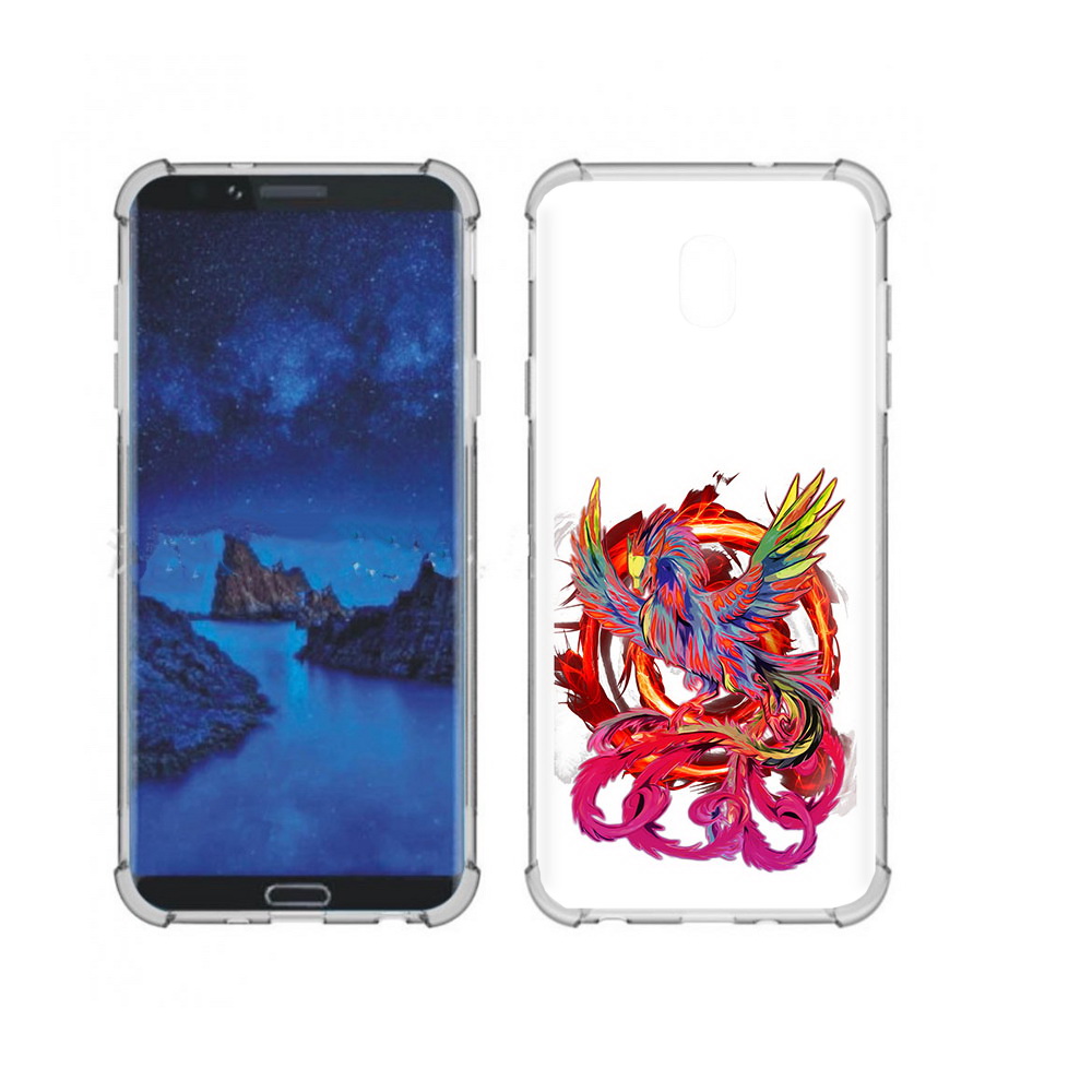 

Чехол MyPads Tocco для Samsung Galaxy J7 (2018) красочный феникс (PT226928.596.414), Прозрачный, Tocco