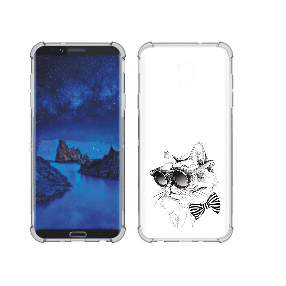 

Чехол MyPads Tocco для Samsung Galaxy J7 (2018) крутая кошка в очках (PT226928.596.421), Прозрачный, Tocco
