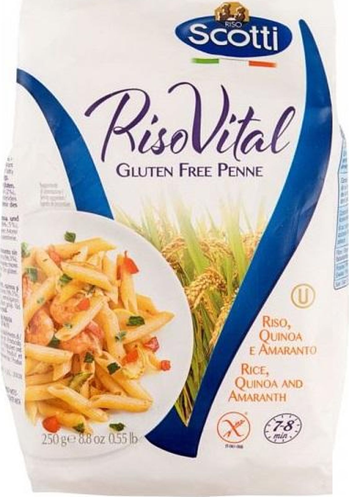 фото Макаронные изделия riso scotti risovital fusilli из рисовой муки с киноа и амарантом 250 г