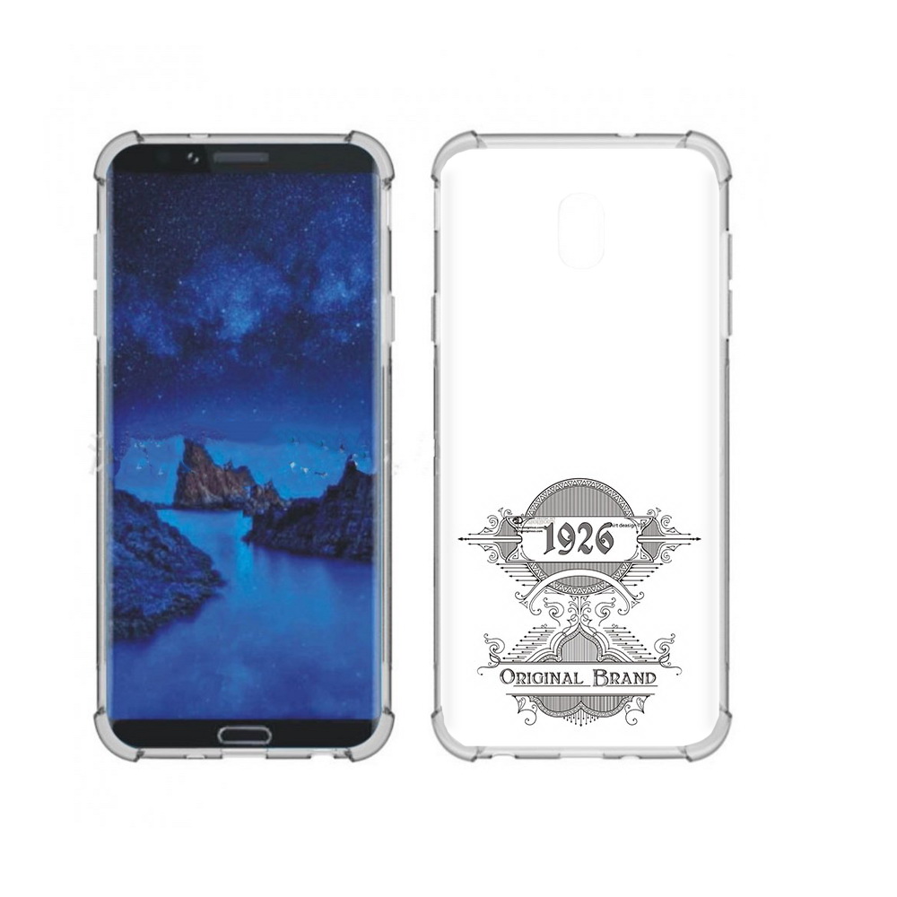 

Чехол MyPads Tocco для Samsung Galaxy J7 (2018) логотип черно белый (PT226928.596.446), Прозрачный, Tocco