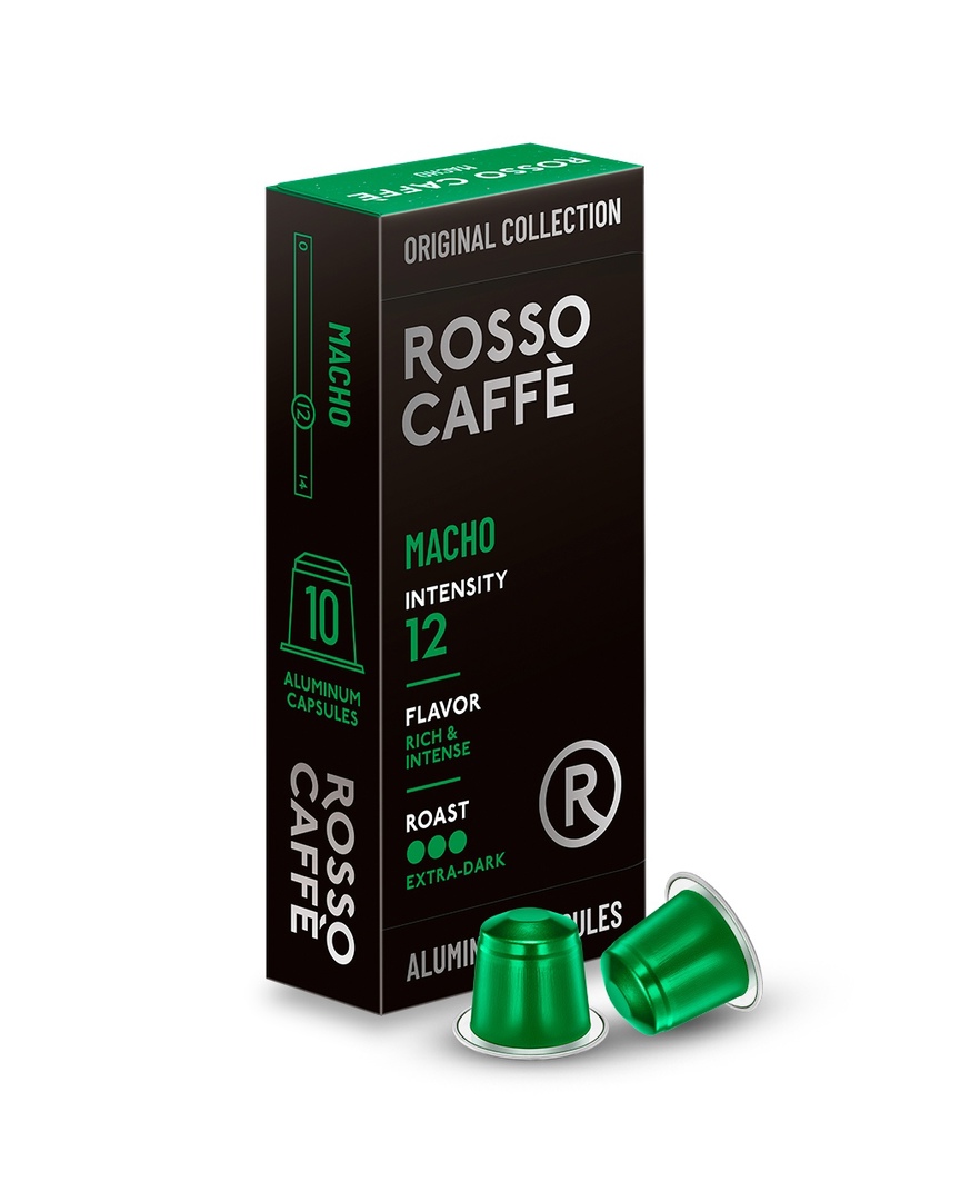 

Кофе в капсулах Rosso Caffe Select Macho для Nespresso 10 капсул