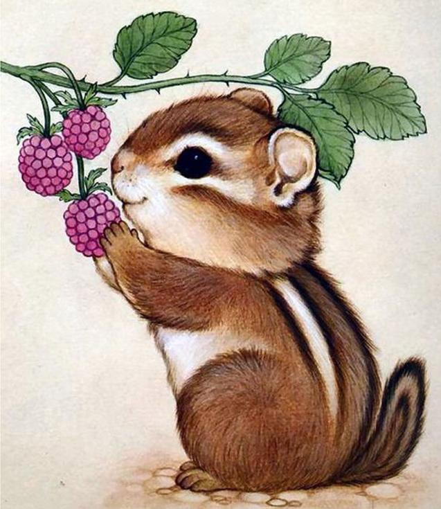 

Алмазная вышивка Гранни Бурундук, 19x27 см, Бурундук