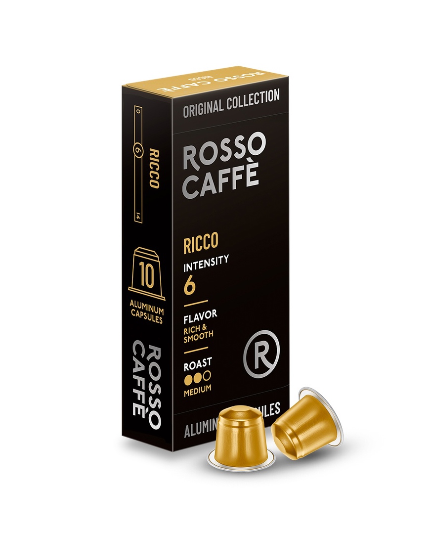 

Кофе в капсулах Rosso Caffe Select Ricco для Nespresso 10 капсул