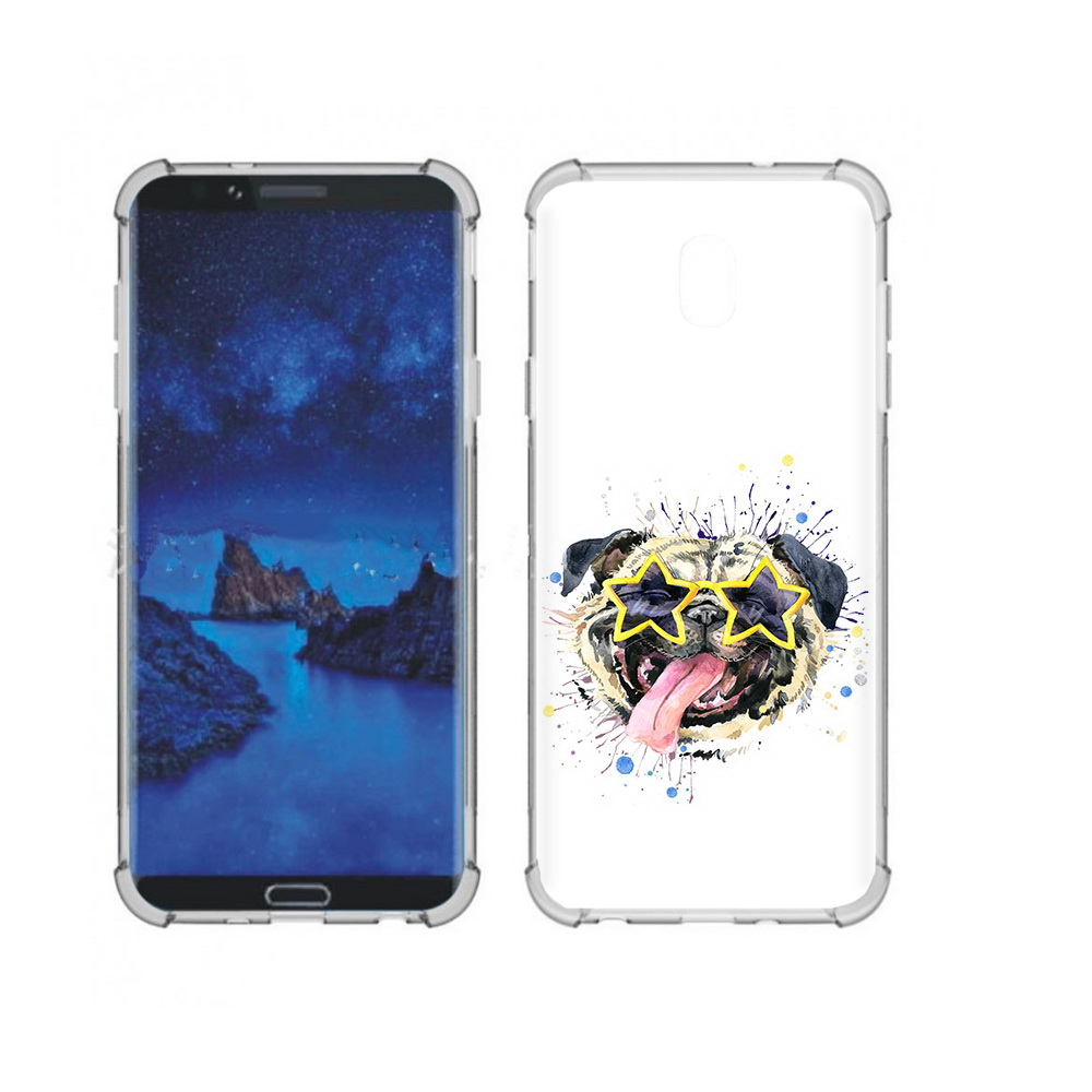 

Чехол MyPads Tocco для Samsung Galaxy J7 (2018) мопс боксер (PT226928.596.482), Прозрачный, Tocco