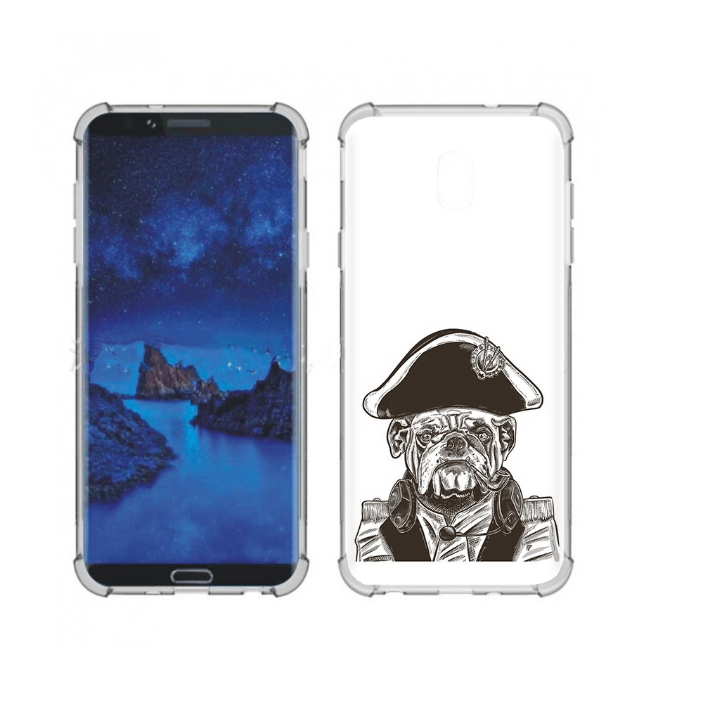 

Чехол MyPads Tocco для Samsung Galaxy J7 (2018) мопс генерал (PT226928.596.483), Прозрачный, Tocco