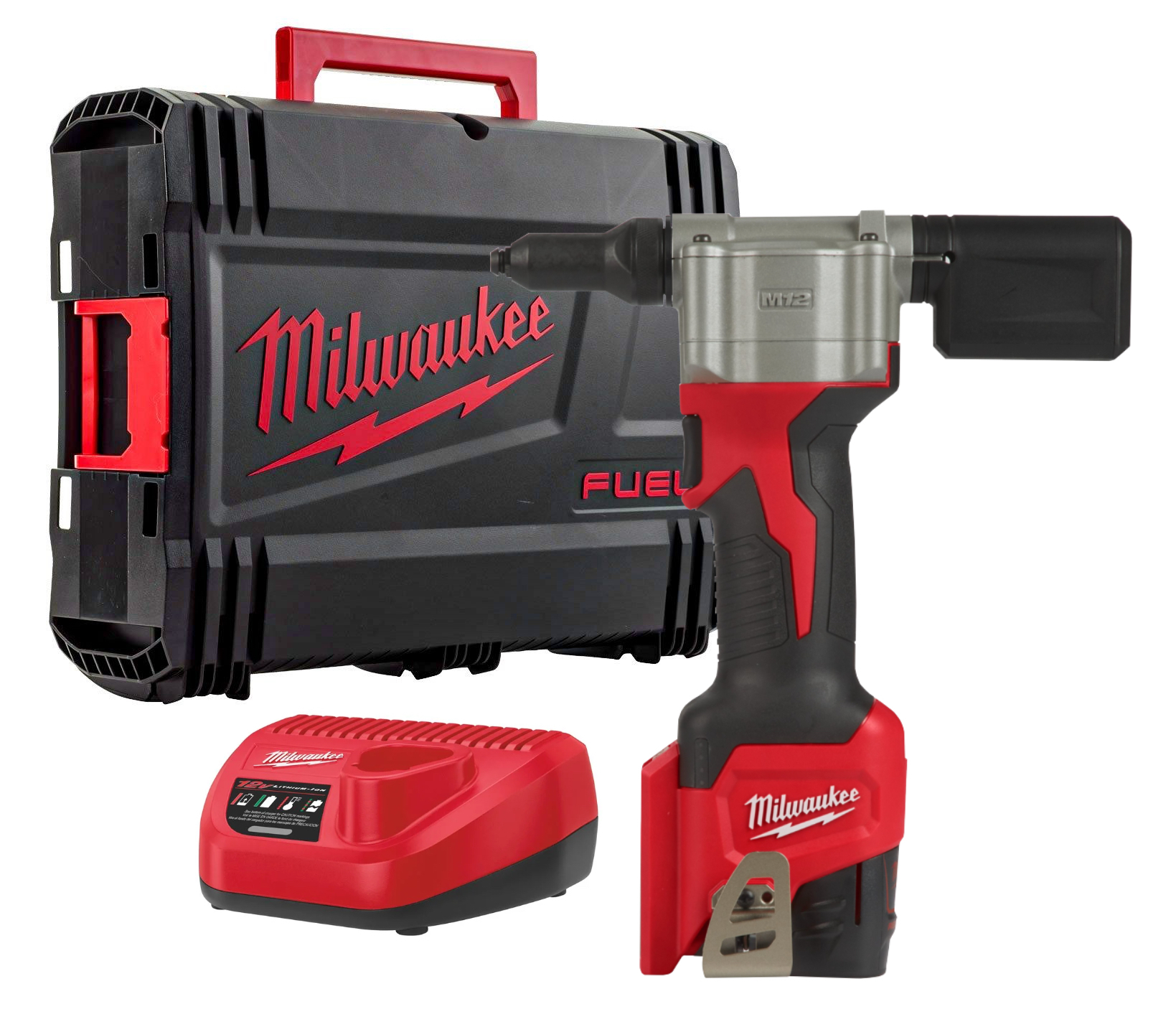 Аккумуляторный заклепочный пистолет Milwaukee M12 BPRT-201X, с АКБ 2 Ач и ЗУ, 4933464406