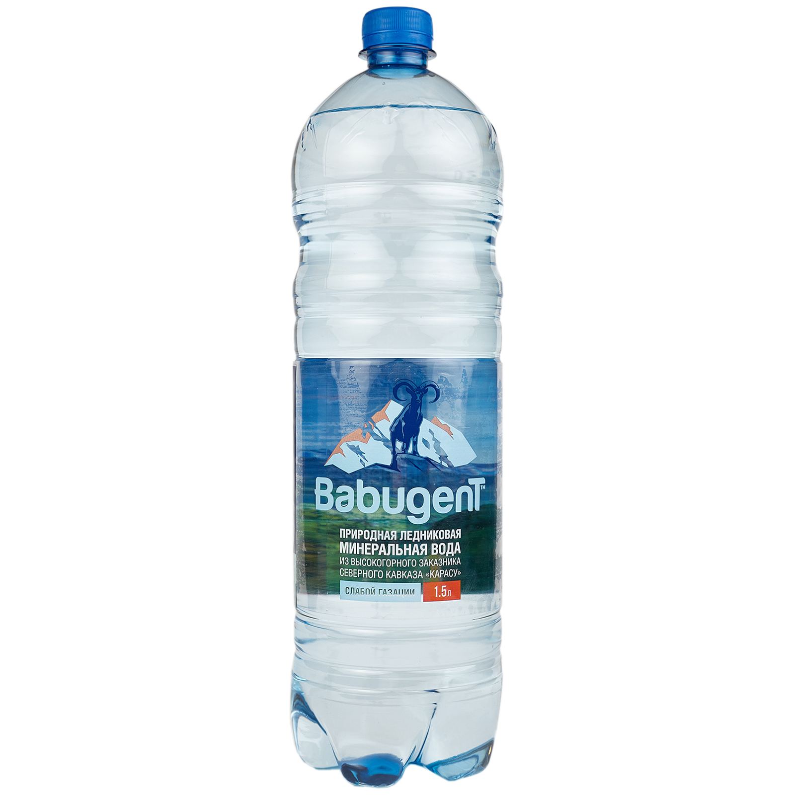 Вода природная ледниковая минеральная BabugenT слабогазированная 1,5 л